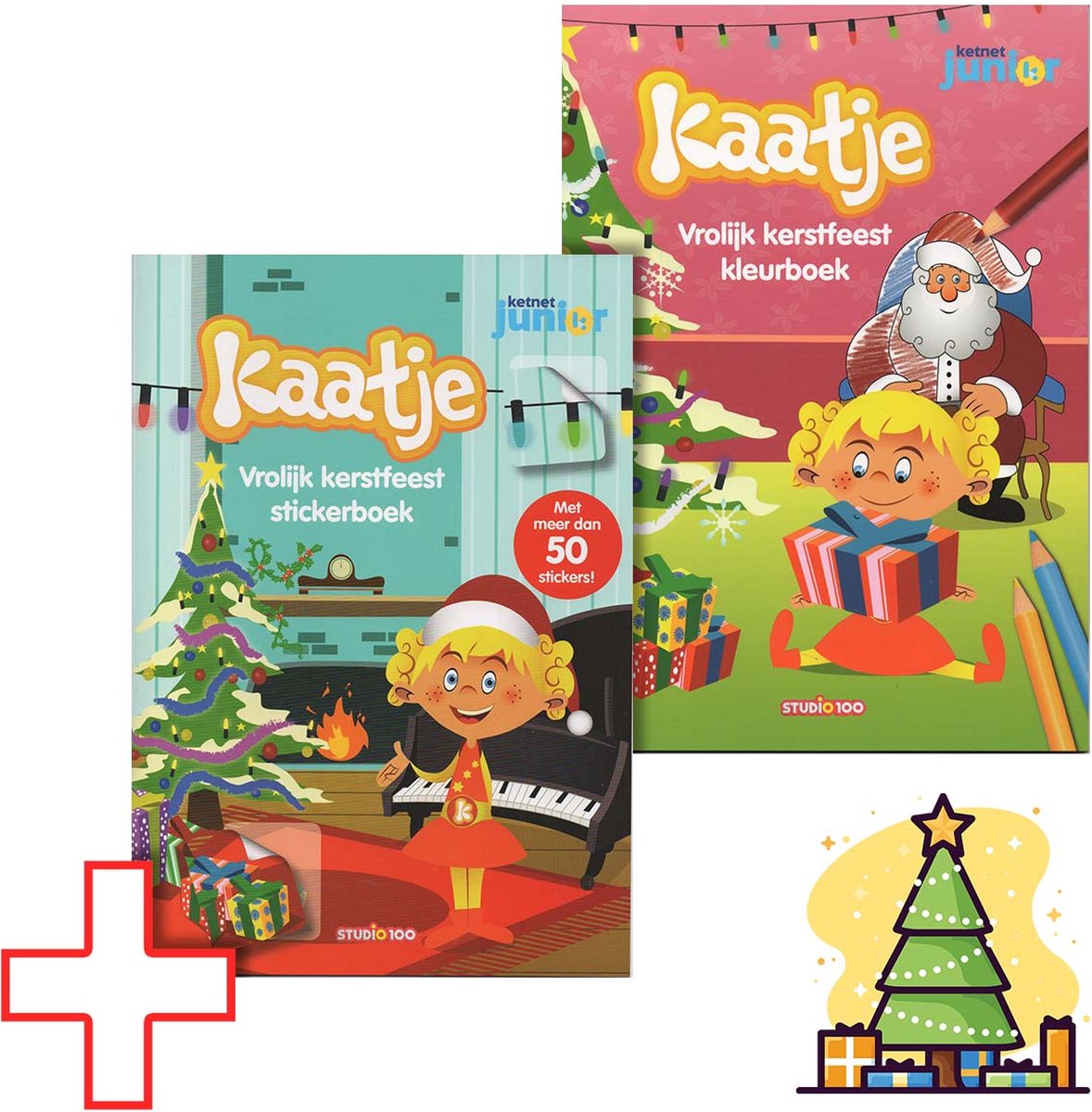 Kaatje - Kleurboek + Stickerboek - Kerstmis bundel