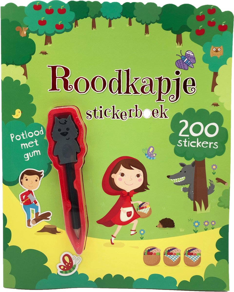 Stickerboek Roodkapje+potlood+gum