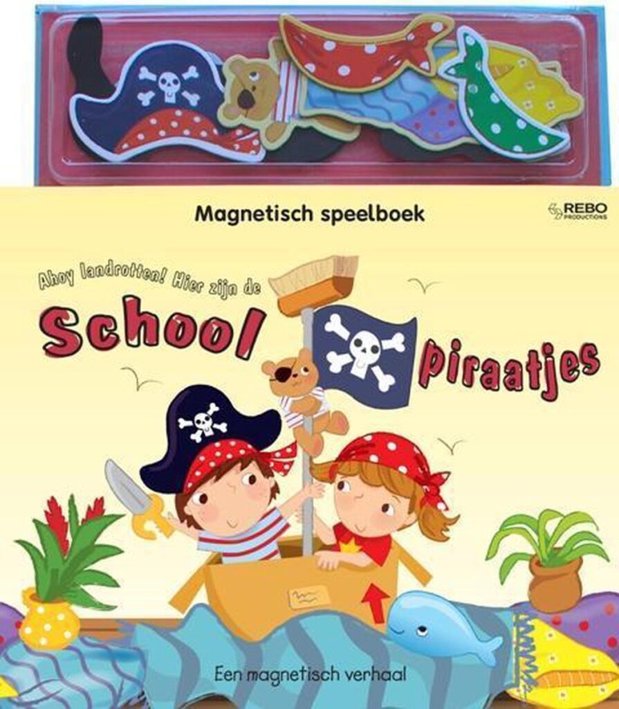 Magnetisch speelboek  -   Ahoy landrotten! hier zijn de schoolpiraatjes