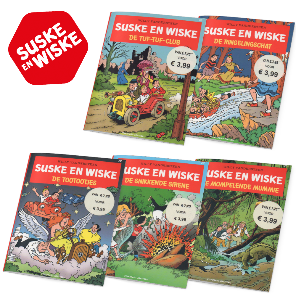 Suske en Wiske - Voordeelbundel van 5 Suske en Wiske stripboeken - Nummers: 133, 137, 232, 237 en 255