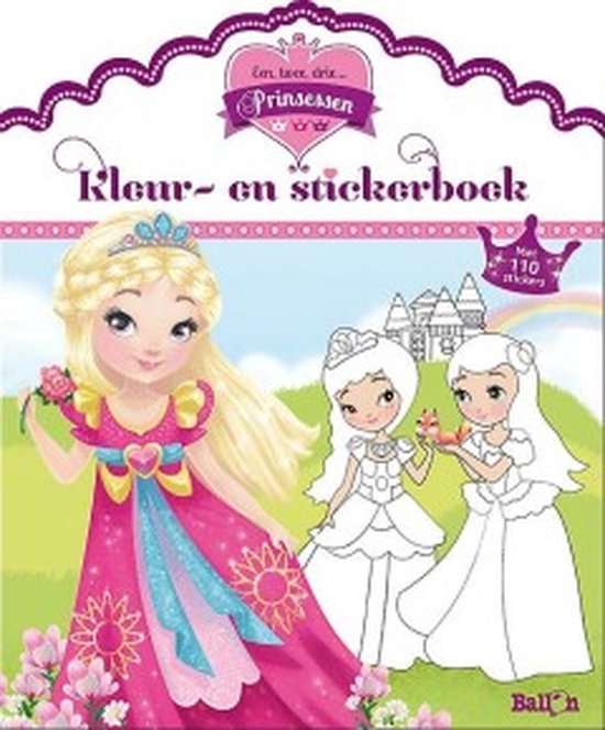 1,2,3 Prinsessen... Kleur- en stickerboek