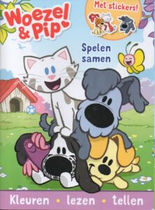 Woezel & Pip spelen samen - Kleuren, lezen en tellen + stickers