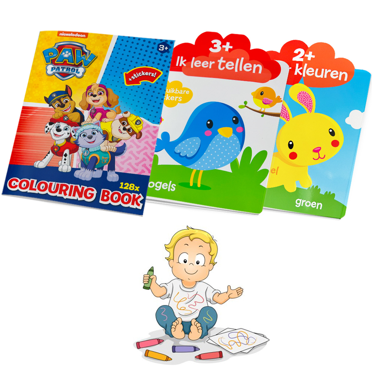 3 kleurboeken / stickerboeken voordeelpakket 2-3 jaar