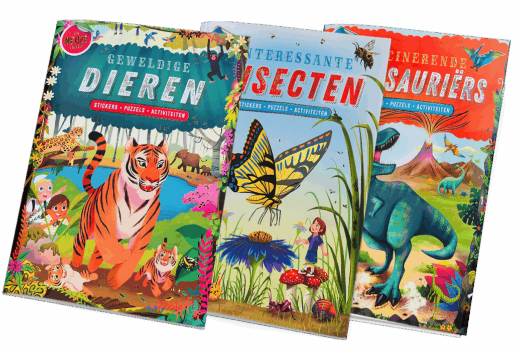 3 stickerboeken met reuze stickers