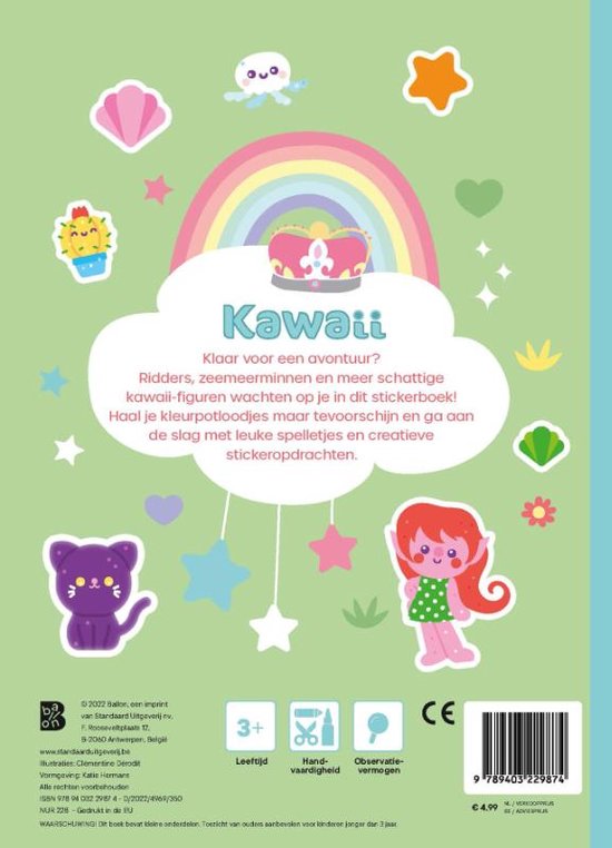 Kawaii op avontuur - Plakken en kleuren