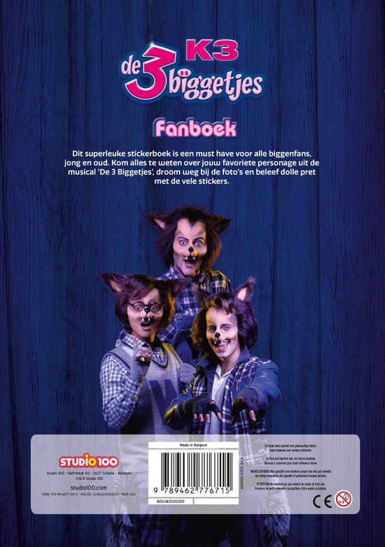 K3 stickerboek - Fanboek met stickers - De 3 Biggetjes