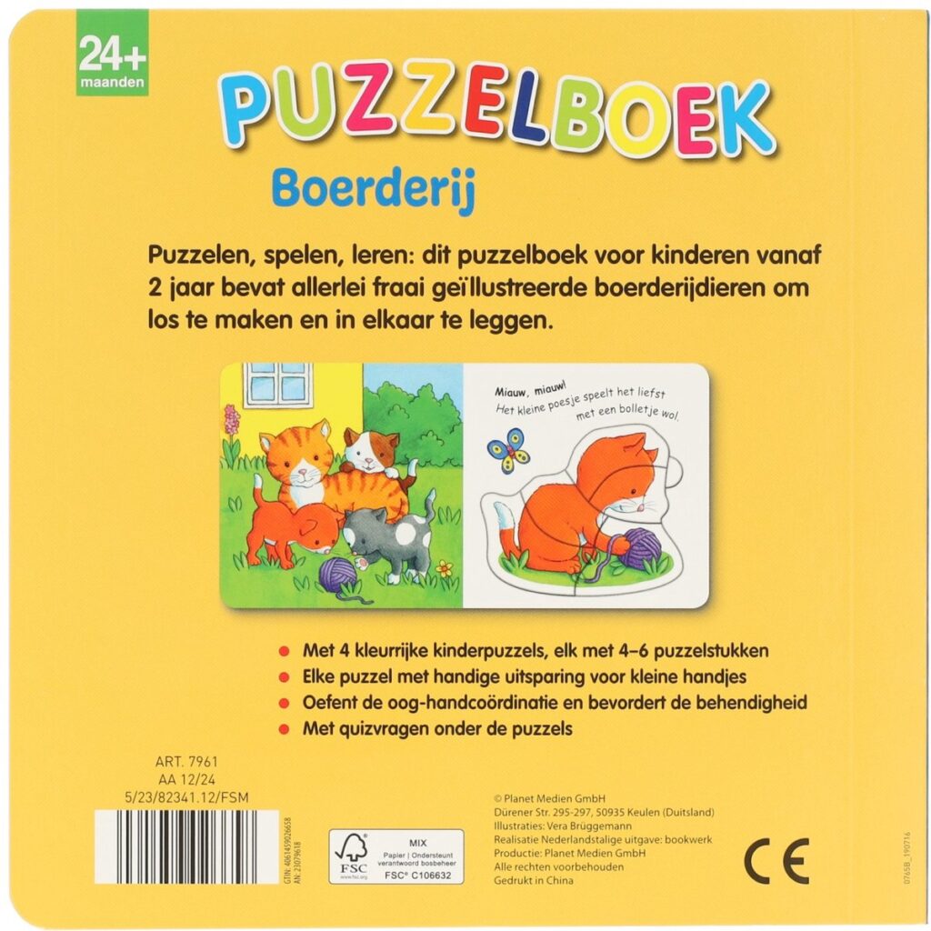 Puzzelboek Boerderij - 4 Puzzels