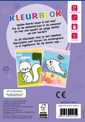 Kleurblok Dieren in de Natuur - Vanaf 3 Jaar
