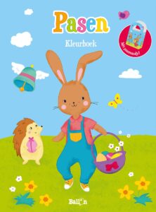 Pasen kleurboek met paasmandje