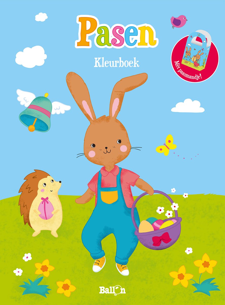 Pasen kleurboek met paasmandje