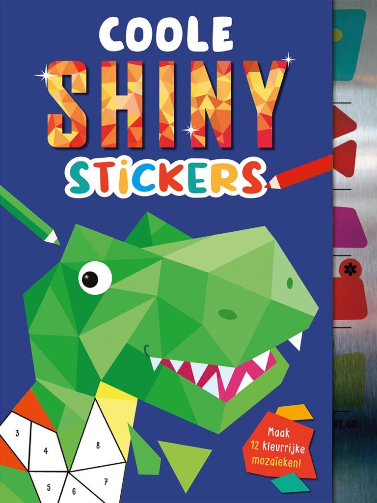 Coole shiny stickers - Maak 12 kleurrijke mozaïeken!