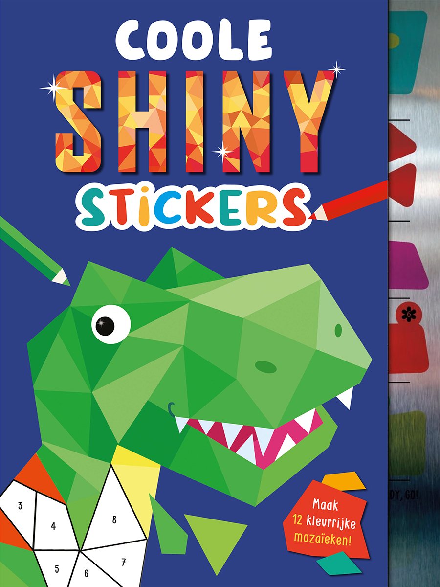 Coole shiny stickers - Maak 12 kleurrijke mozaïeken!