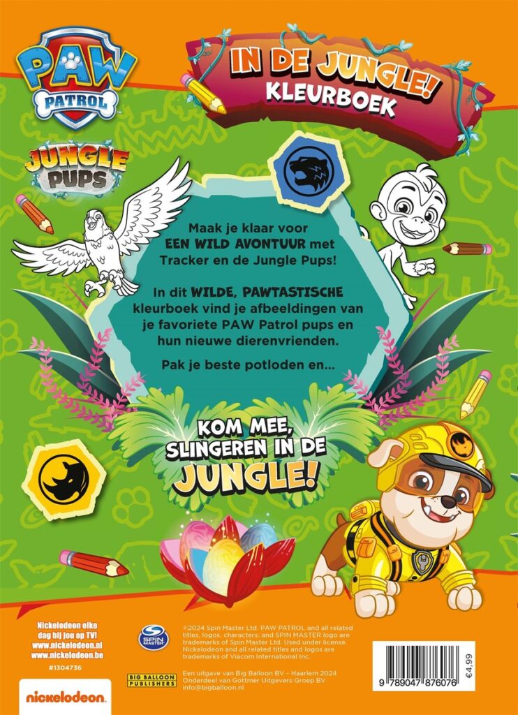 Paw Patrol in de jungle - Kleurboek