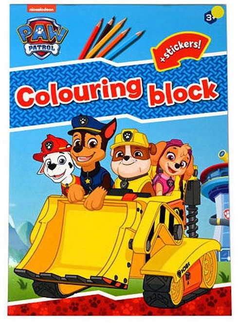 Paw Patrol kleurblok + stickers - Bulldozer