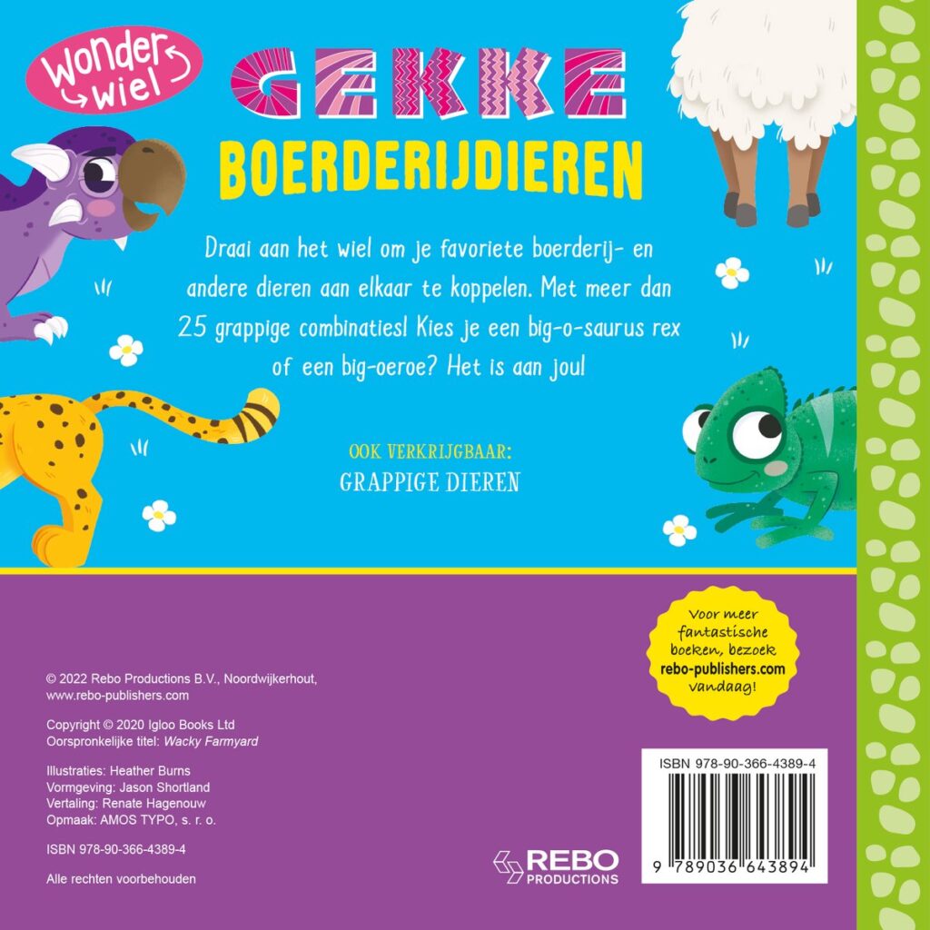 Gekke boerderijdieren - Wonderwiel - Maak met de boven- en onderlijven 25 grappige combinaties