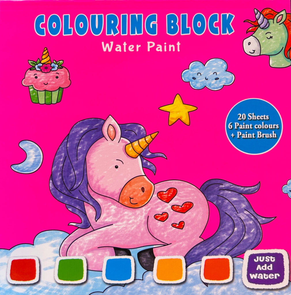 Waterverf kleurboek roze